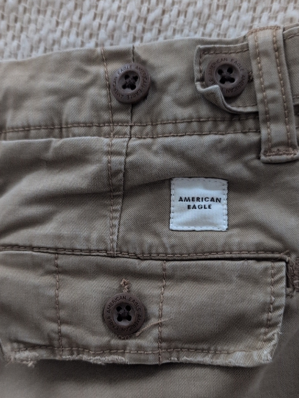 American Eagle Flex Khaki Cargo Shorts Men's 30 Utility Pockets Relaxed Fit - Picture 10 of 16